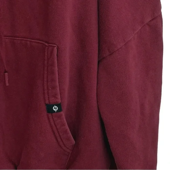 POPFLEX Women's Crimson Red Designer Premium Baggy Hoodie Massive Hood L/XL - Picture 5 of 9